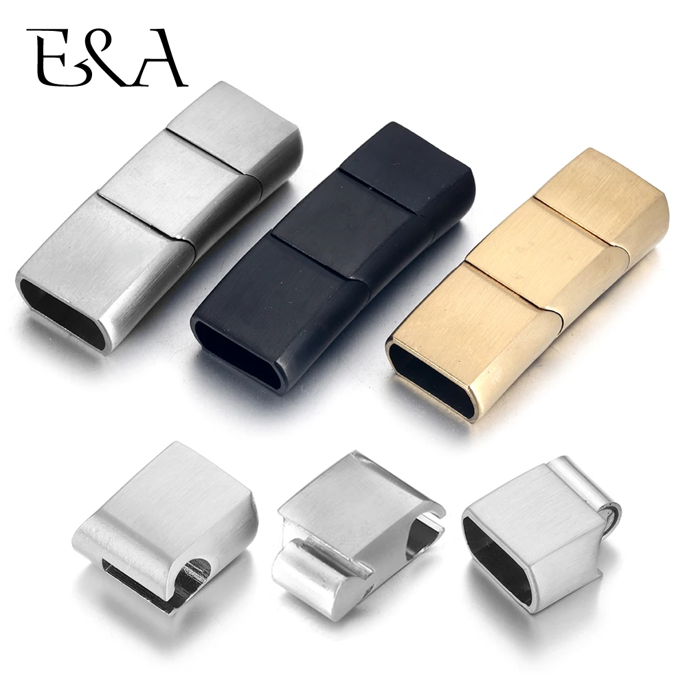 Leather Bracelet - Extended Stainless Steel Clasp Three Parts