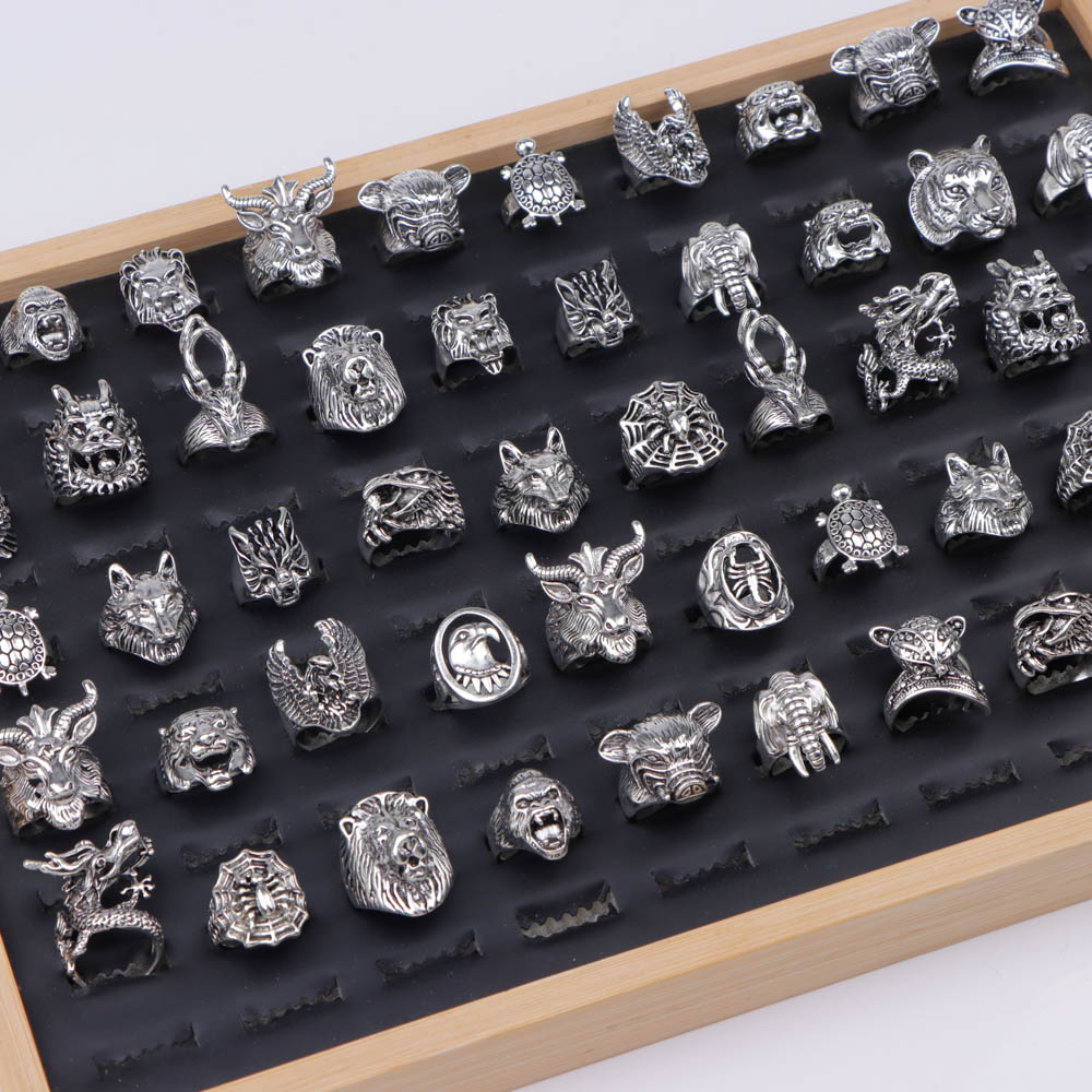 10/20/30/50Pcs/Lot Fashion Pun - Gothic Skull Ring ulasan dan harga