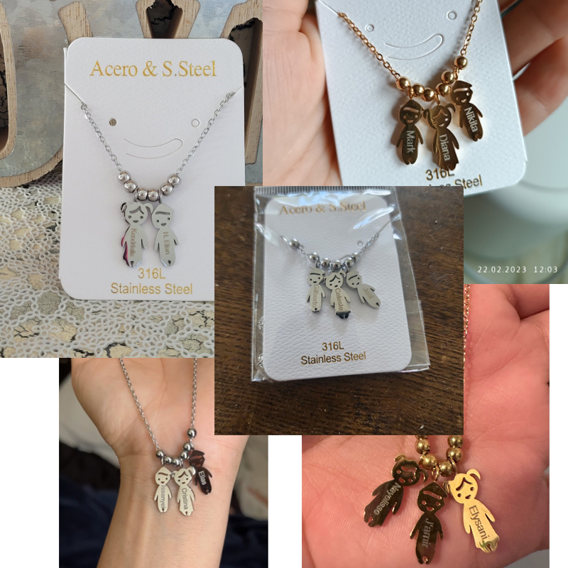 Personalised Boy Girl Pendant  - Engraved Name Necklace ulasan dan harga