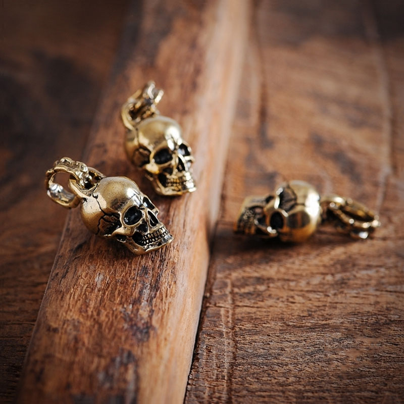Vintage Punk Skull Head Keyrin - Gothic Skull Ring ulasan dan harga