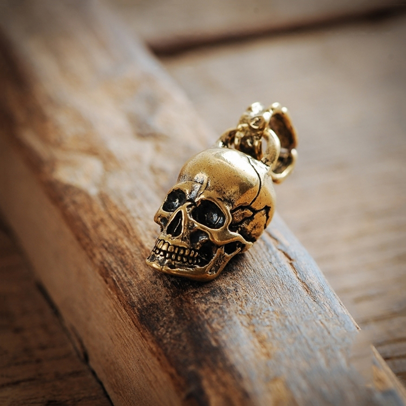 Vintage Punk Skull Head Keyrin - Gothic Skull Ring ulasan dan harga