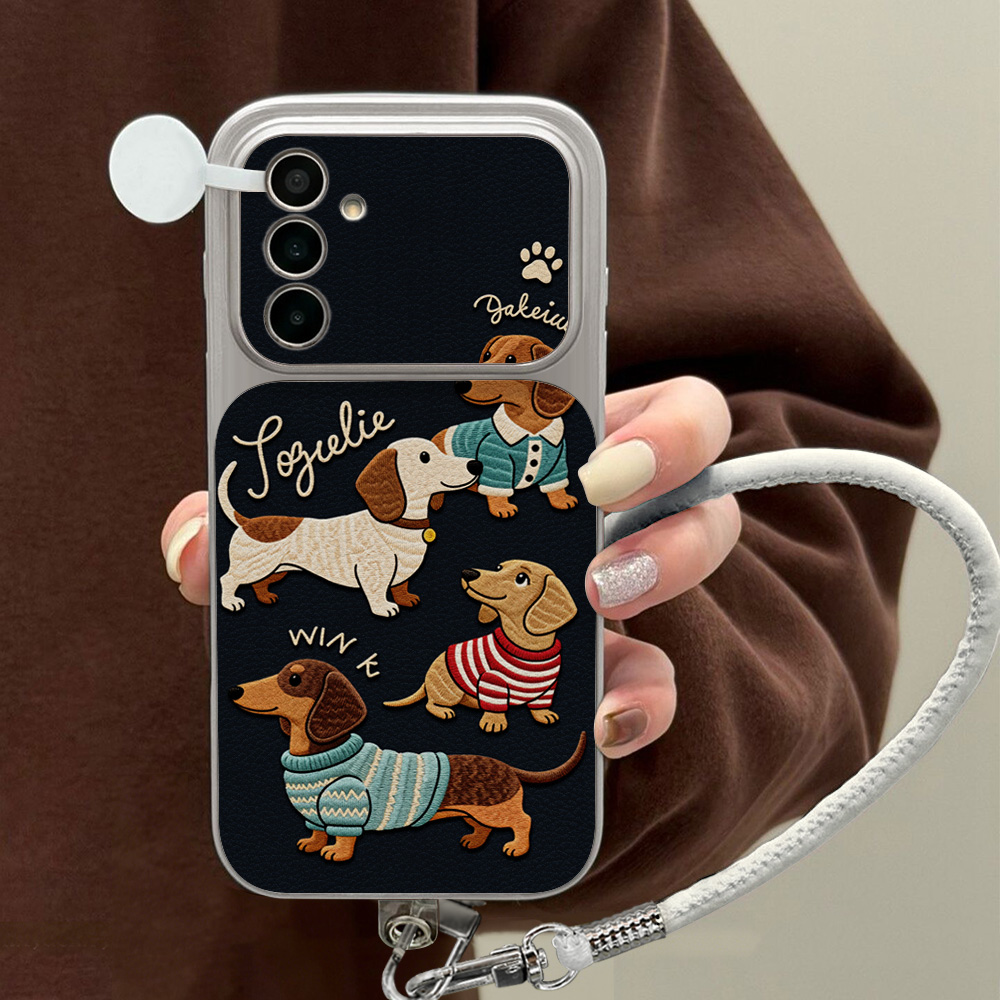 Cartoon Dachshund Phone Case F - Leather Bracelet ulasan dan harga