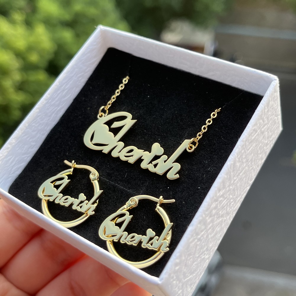 DUOYING Custom Earring Jewelry - Engraved Name Necklace ulasan dan harga