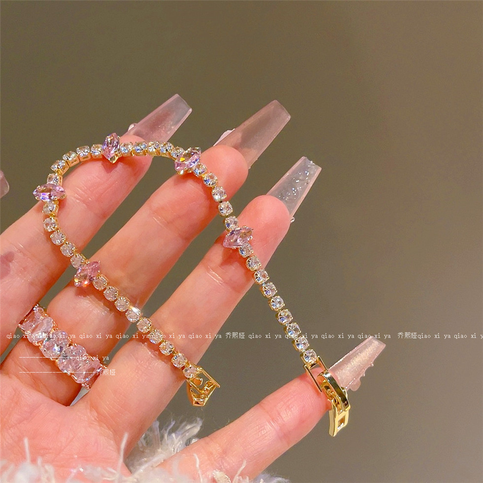 Pink Full Diamand Zircon Brace - Best Jewelry Watches Women ulasan dan harga