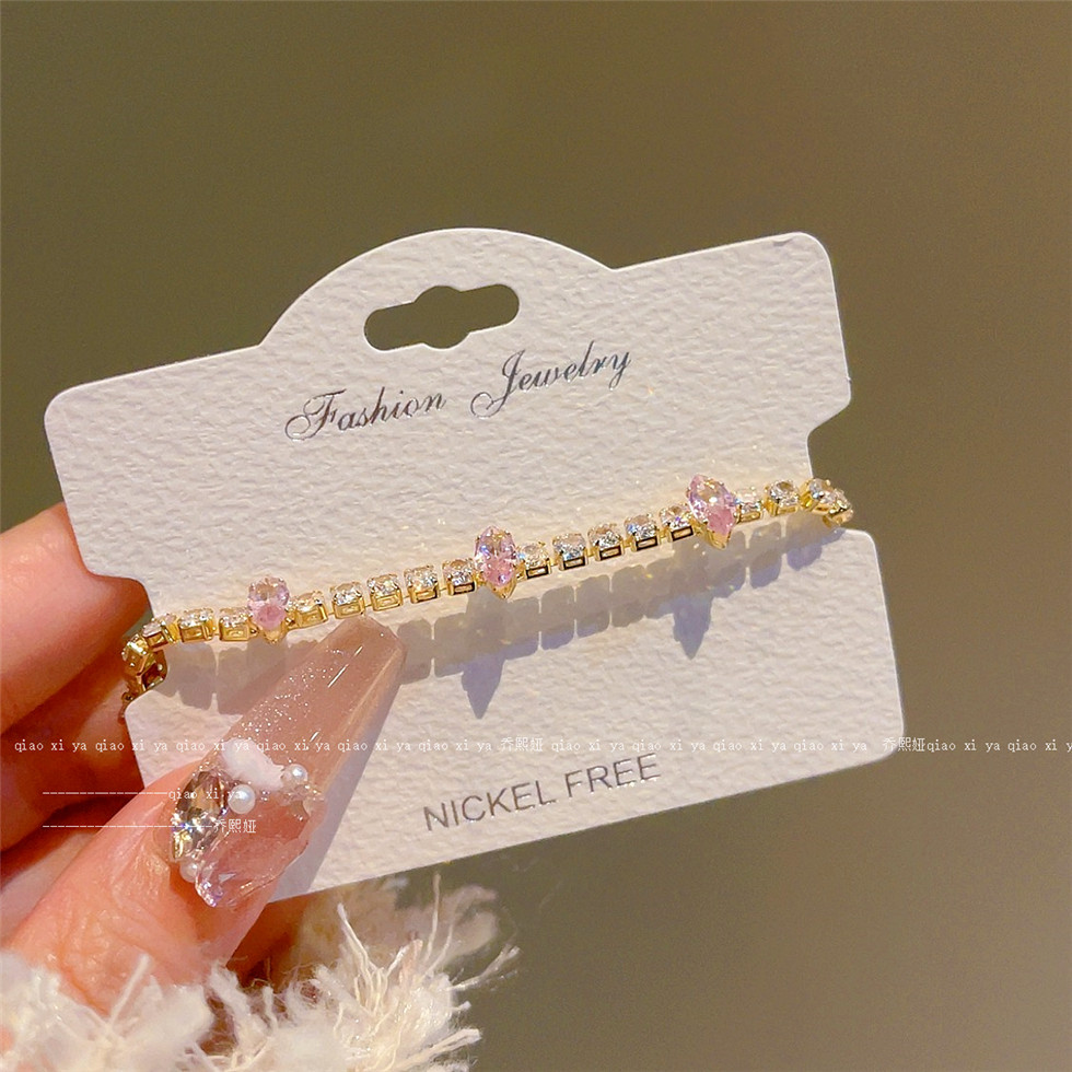 Pink Full Diamand Zircon Brace - Best Jewelry Watches Women ulasan dan harga