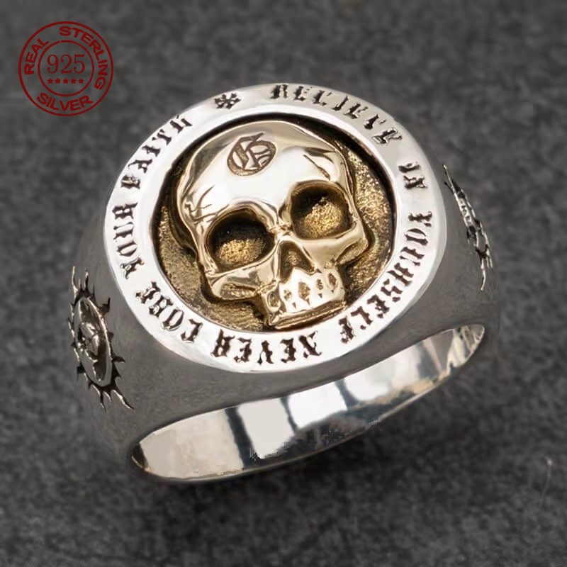 S925 Sterling Silver Fashion M - Gothic Skull Ring ulasan dan harga