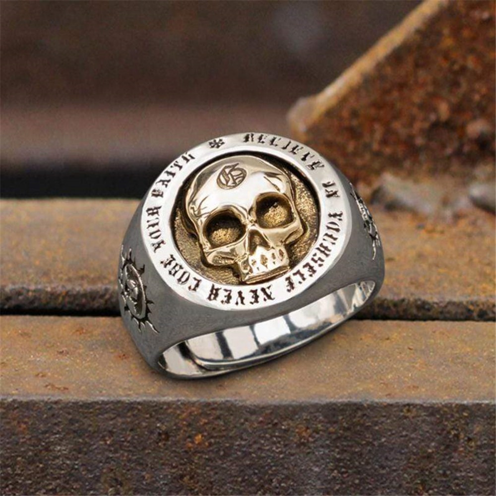 S925 Sterling Silver Fashion M - Gothic Skull Ring ulasan dan harga