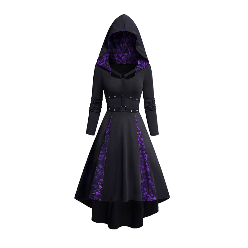 Women's Hoodie Dresses Hallowe - Gothic Skull Ring ulasan dan harga