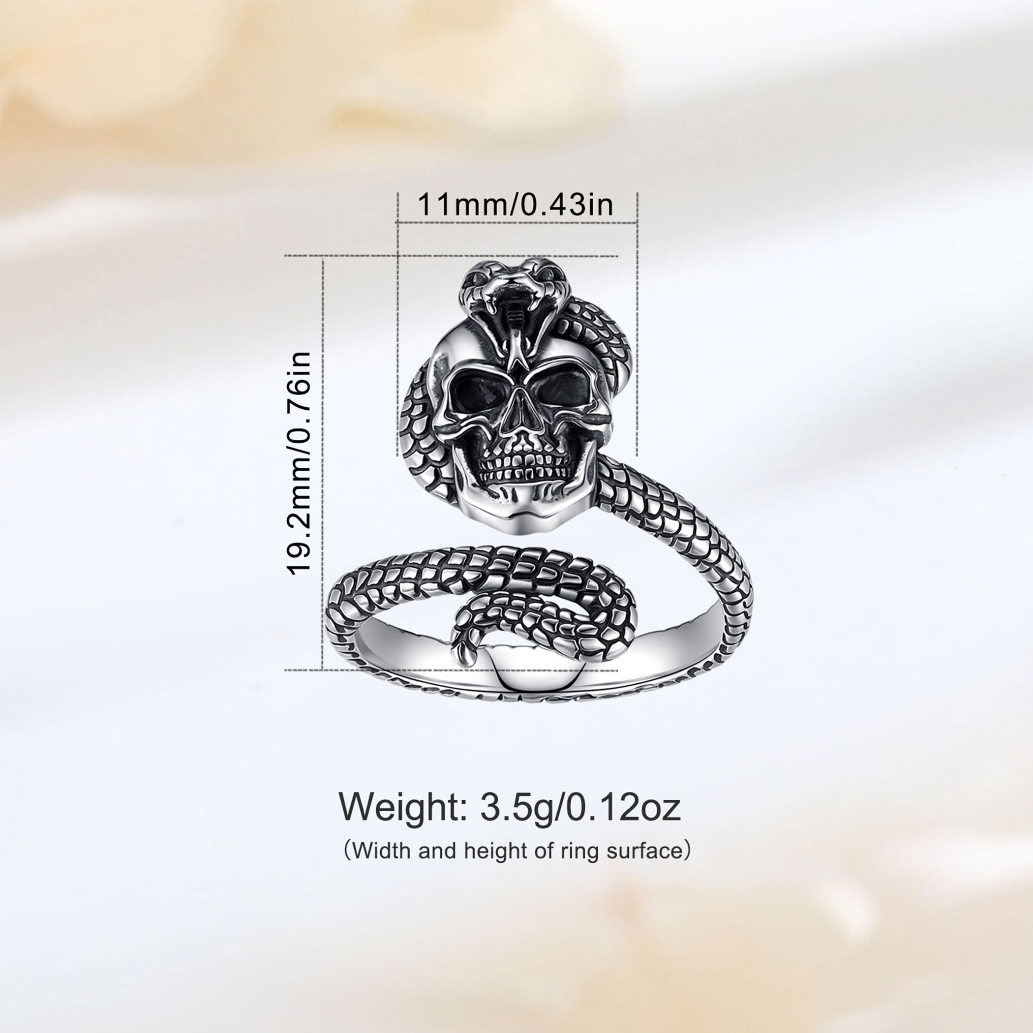 Eudora 925 Sterling Silver Sna - Gothic Skull Ring ulasan dan harga