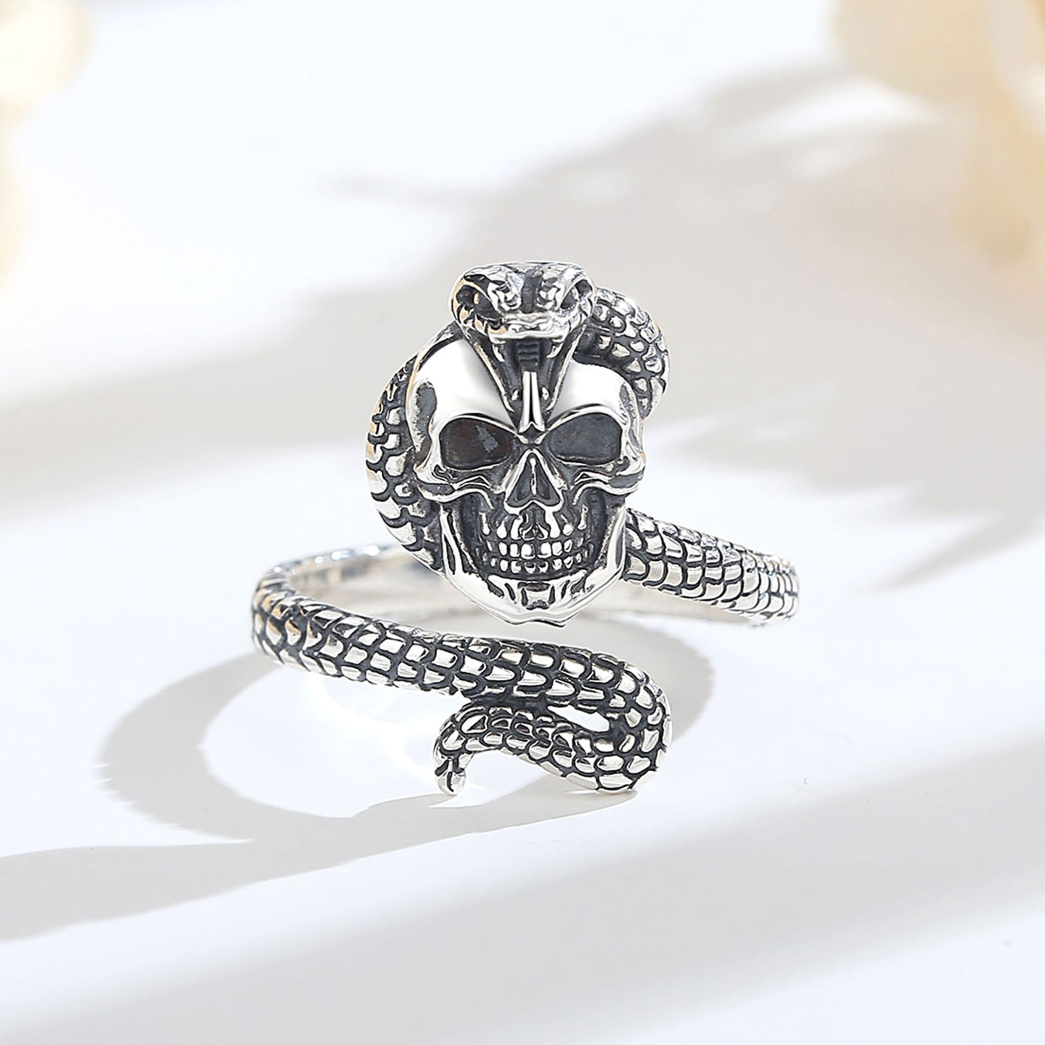 Eudora 925 Sterling Silver Sna - Gothic Skull Ring ulasan dan harga
