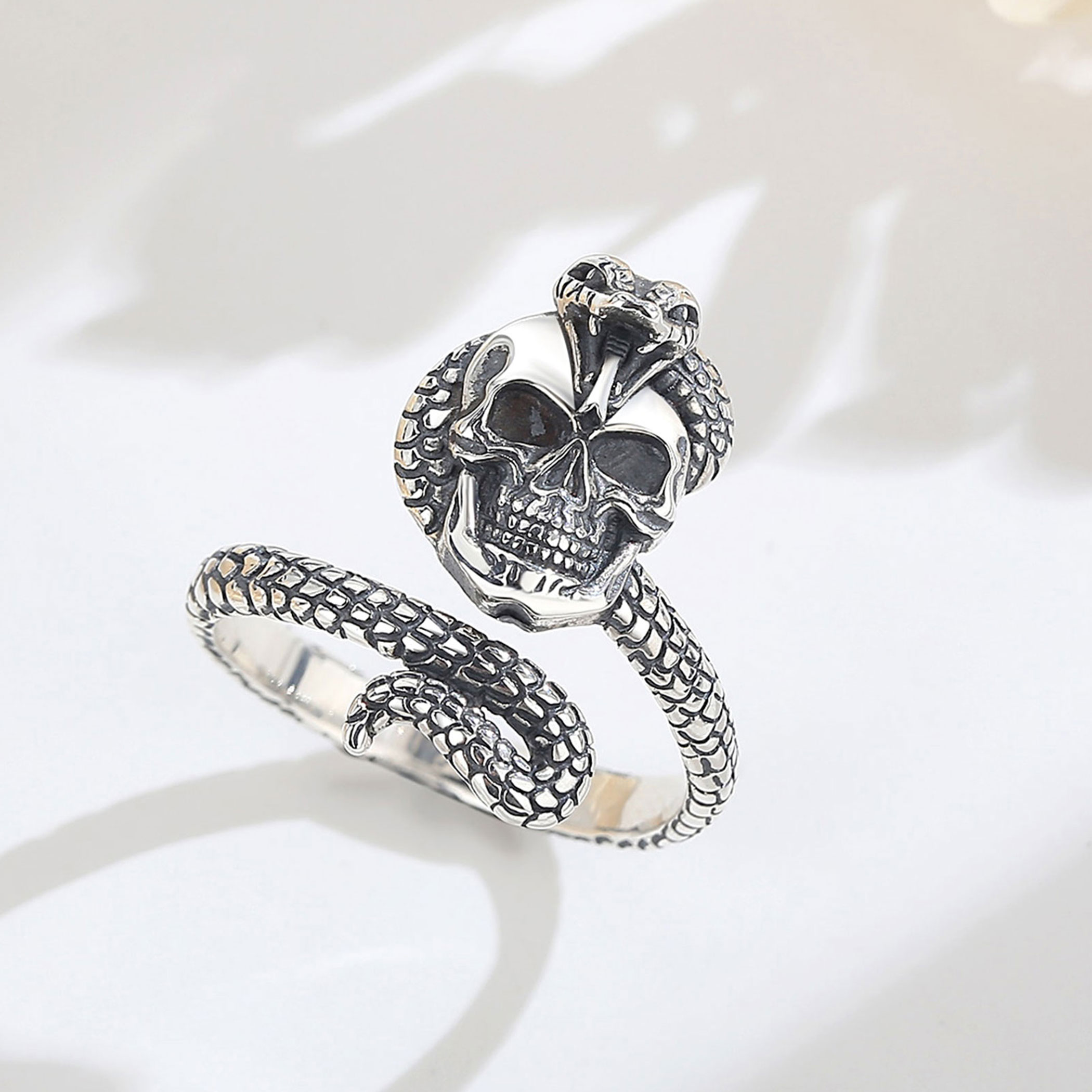 Eudora 925 Sterling Silver Sna - Gothic Skull Ring ulasan dan harga