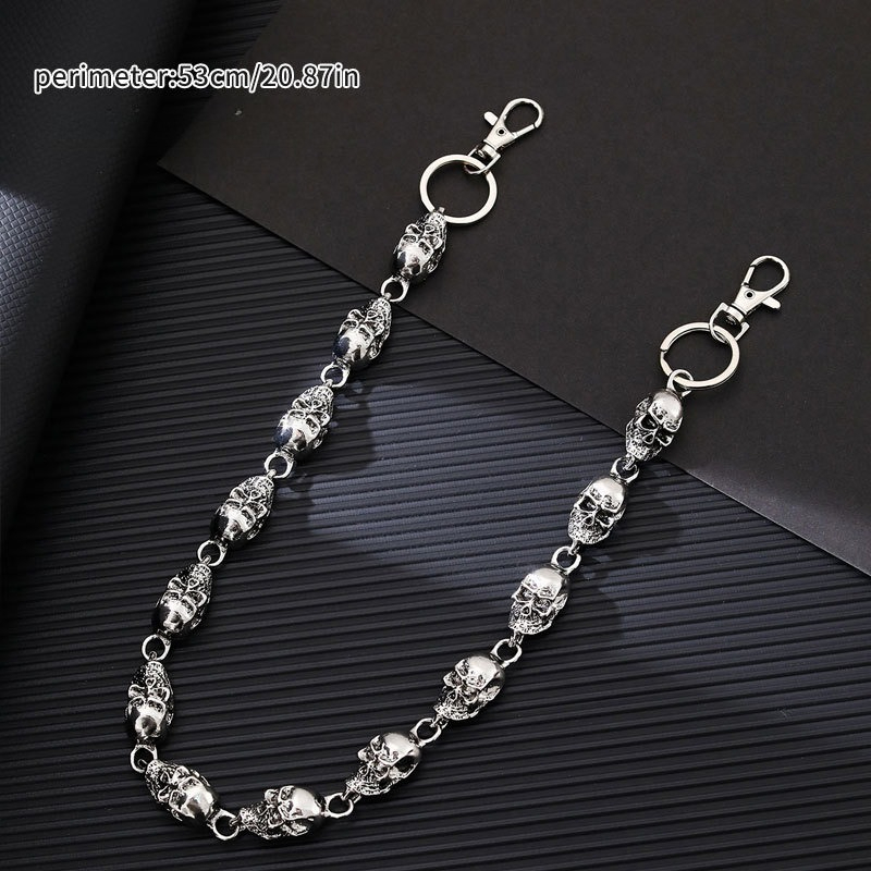 Skull Keychain Wallet Chain, P - Gothic Skull Ring ulasan dan harga