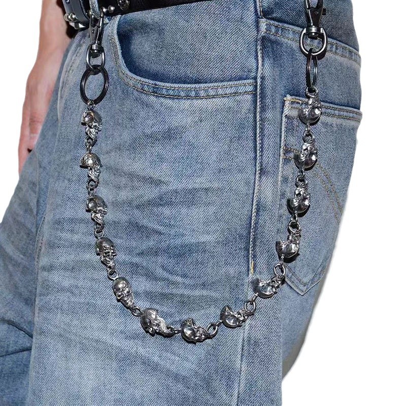 Skull Keychain Wallet Chain, P - Gothic Skull Ring ulasan dan harga