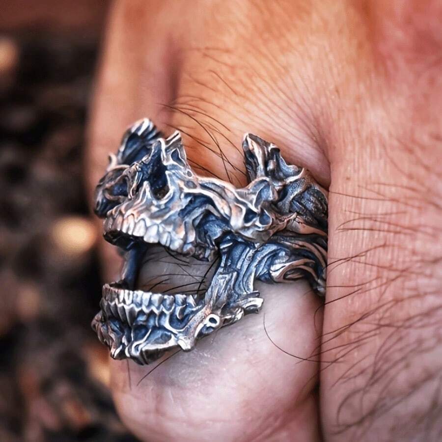 Vintage Gothic Death Skull Mas - Gothic Skull Ring ulasan dan harga