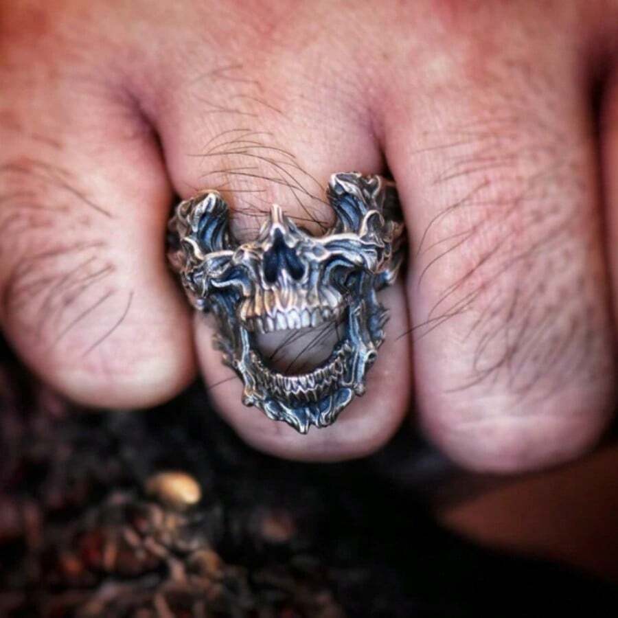 Vintage Gothic Death Skull Mas - Gothic Skull Ring ulasan dan harga