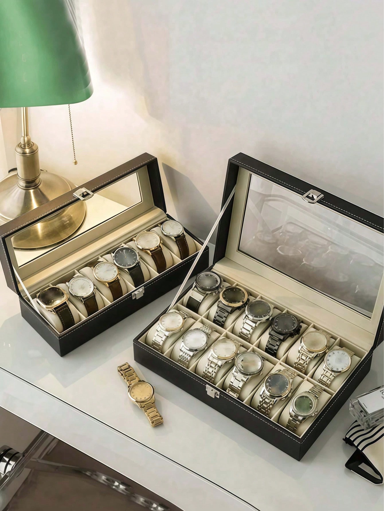 Leather Watch Box with Lock, L - Jewelry Type Watches ulasan dan harga
