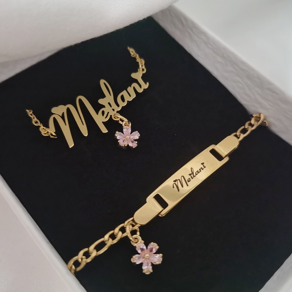 LeeChee Flower Zircon Small Pe - Engraved Name Necklace ulasan dan harga