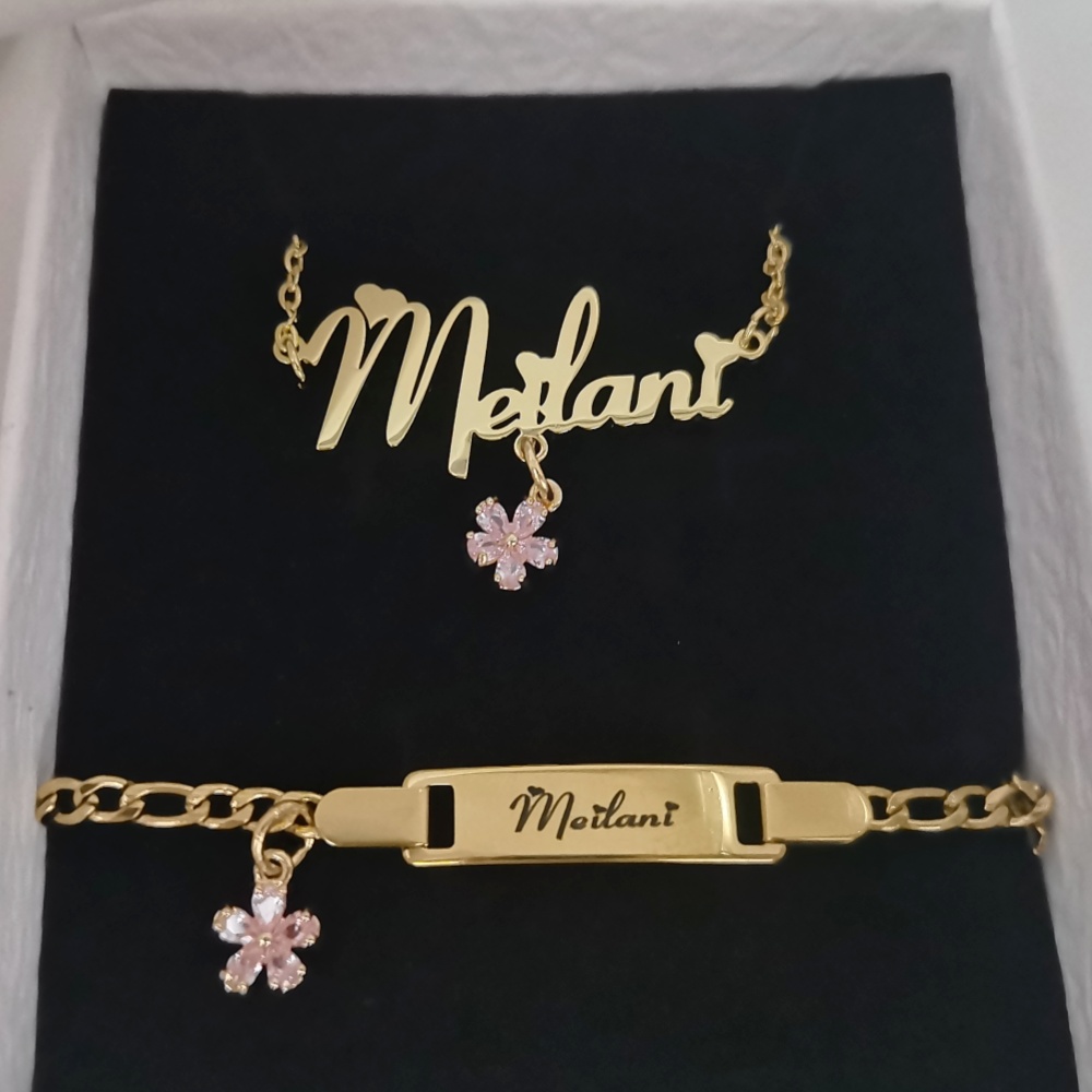 LeeChee Flower Zircon Small Pe - Engraved Name Necklace ulasan dan harga