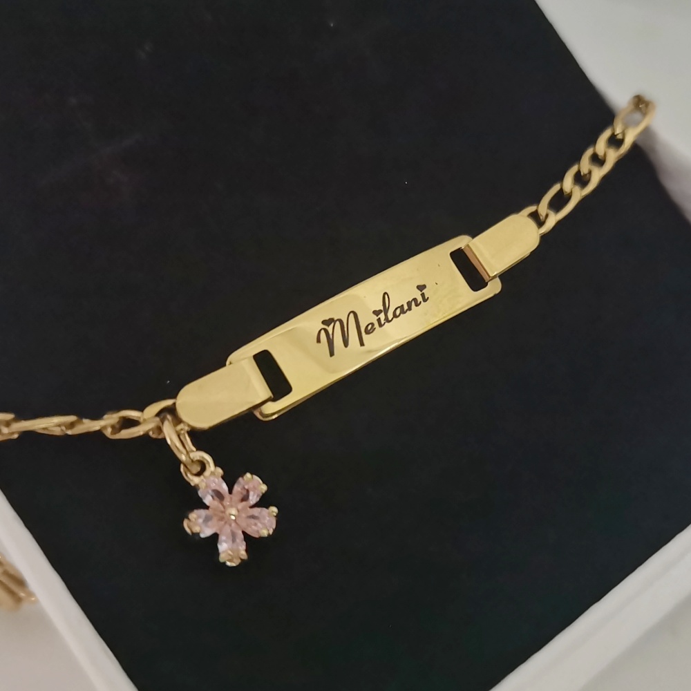 LeeChee Flower Zircon Small Pe - Engraved Name Necklace ulasan dan harga