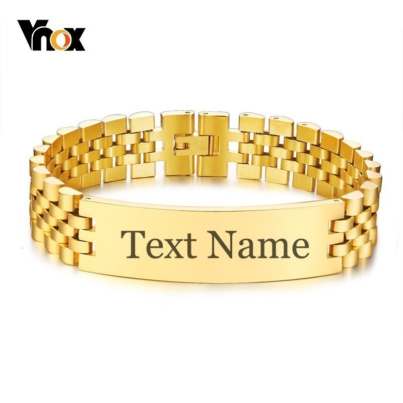Vnox Mens 15mm Wide ID Tag Bra - Jewelry Type Watches ulasan dan harga