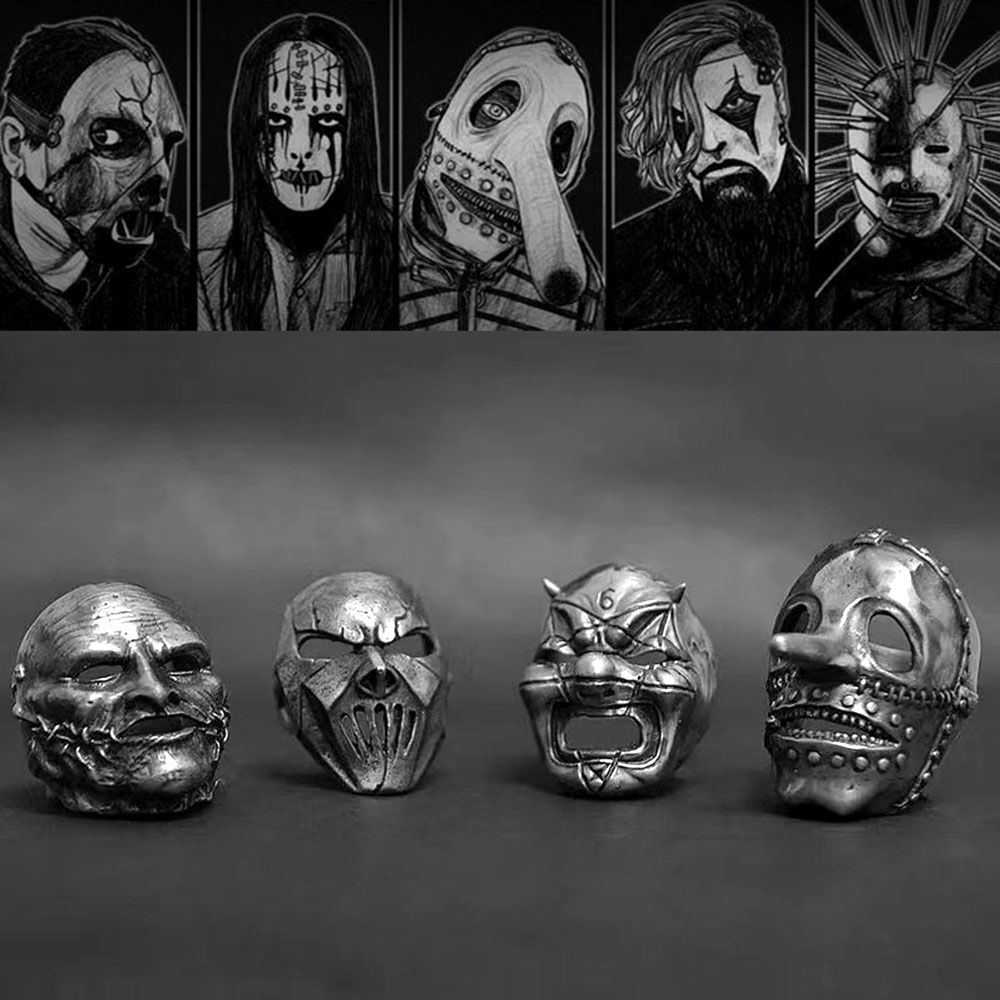 2023 Men's Flowers Skull Mask  - Gothic Skull Ring ulasan dan harga
