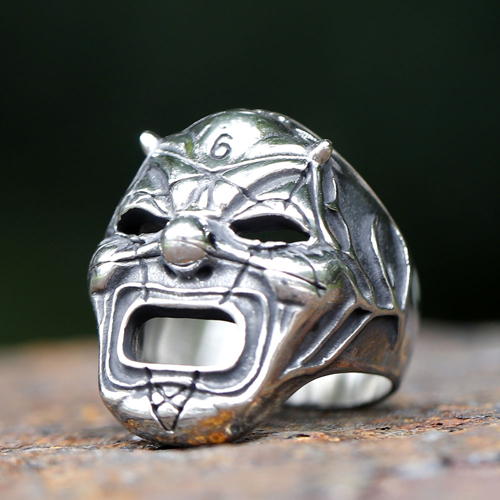 2023 Men's Flowers Skull Mask  - Gothic Skull Ring ulasan dan harga