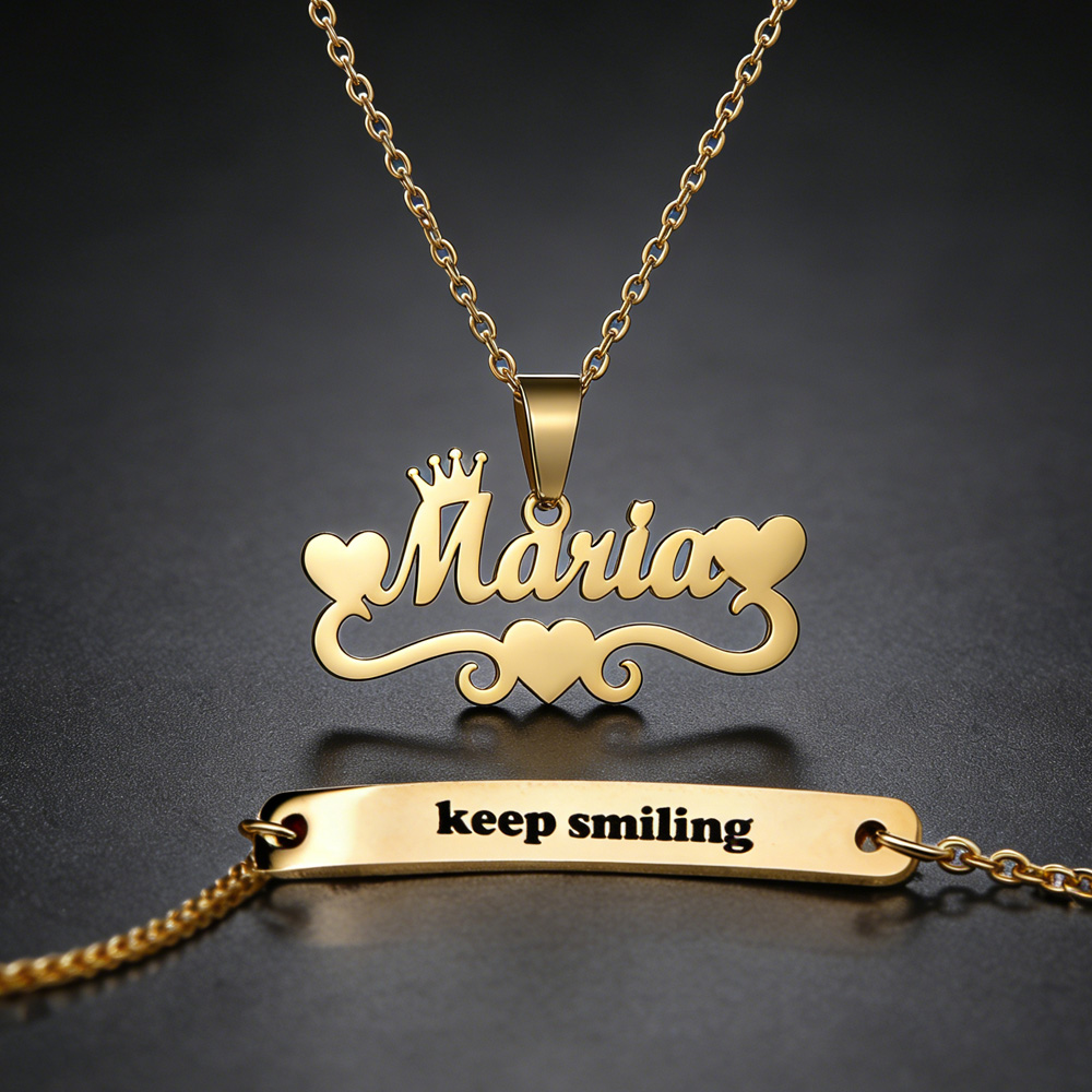Personalized Custom Name Heart - Engraved Name Necklace ulasan dan harga