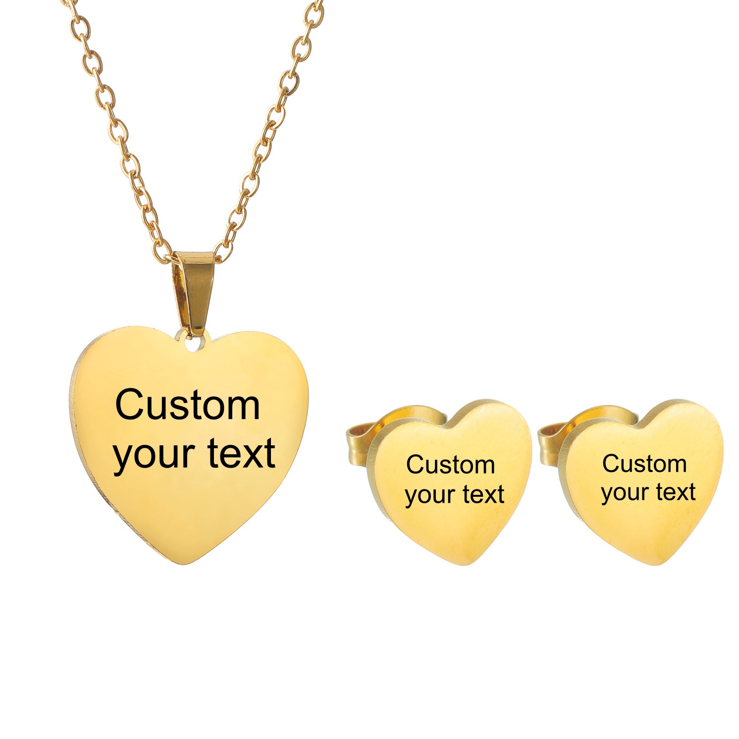 Custom Name Necklace Earrings  - Engraved Name Necklace ulasan dan harga