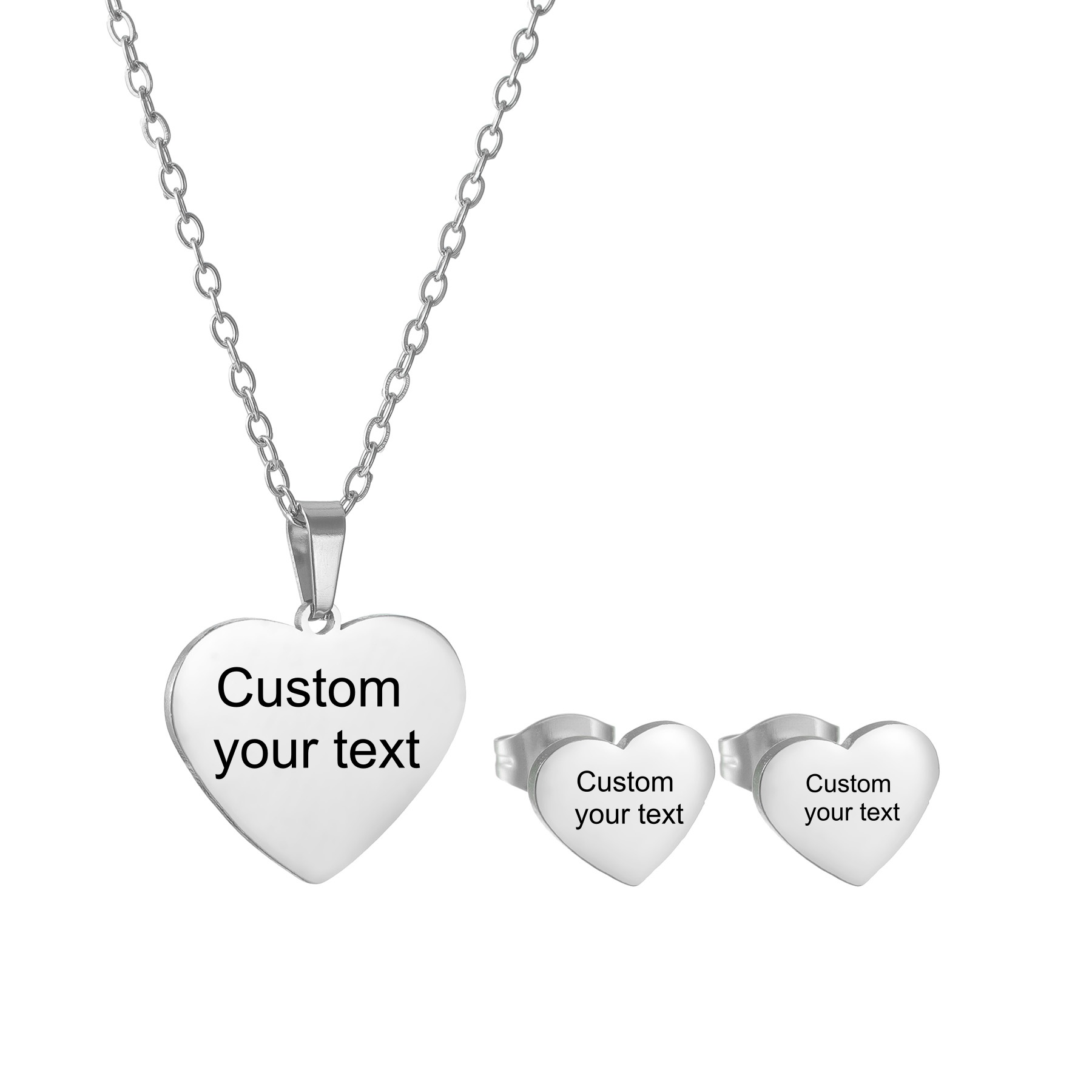 Custom Name Necklace Earrings  - Engraved Name Necklace ulasan dan harga