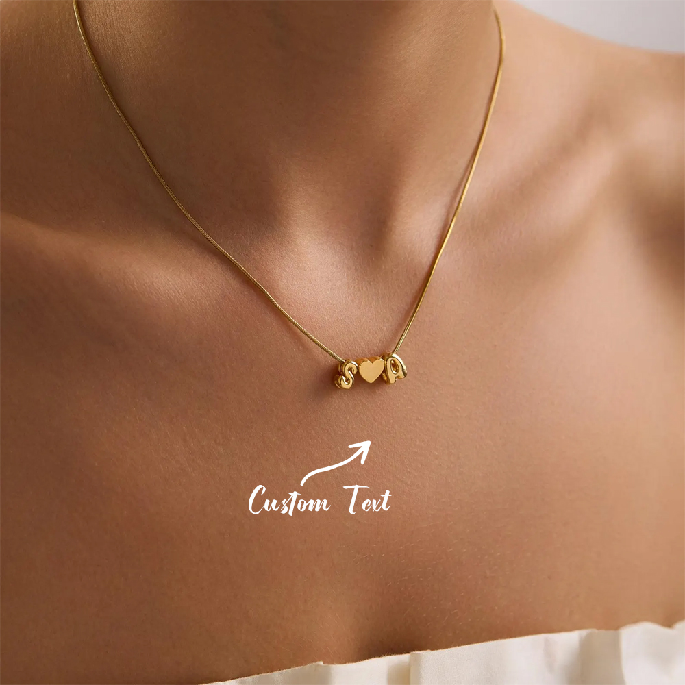 Custom Two Initial Name 3d Bub - Engraved Name Necklace ulasan dan harga