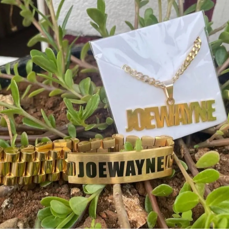Custom Men Name Necklace Big B - Engraved Name Necklace ulasan dan harga