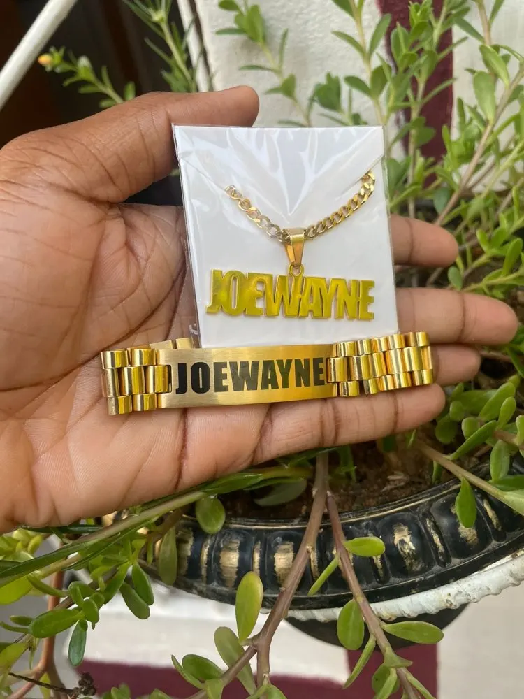 Custom Men Name Necklace Big B - Engraved Name Necklace ulasan dan harga