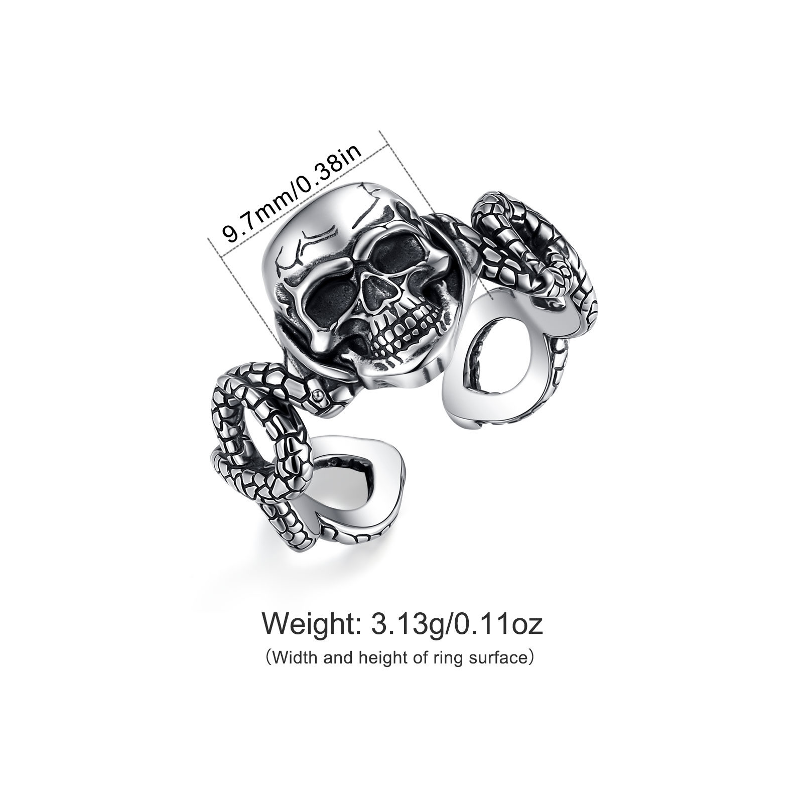 AEONSLOVE 925 Sterling Silver  - Gothic Skull Ring ulasan dan harga