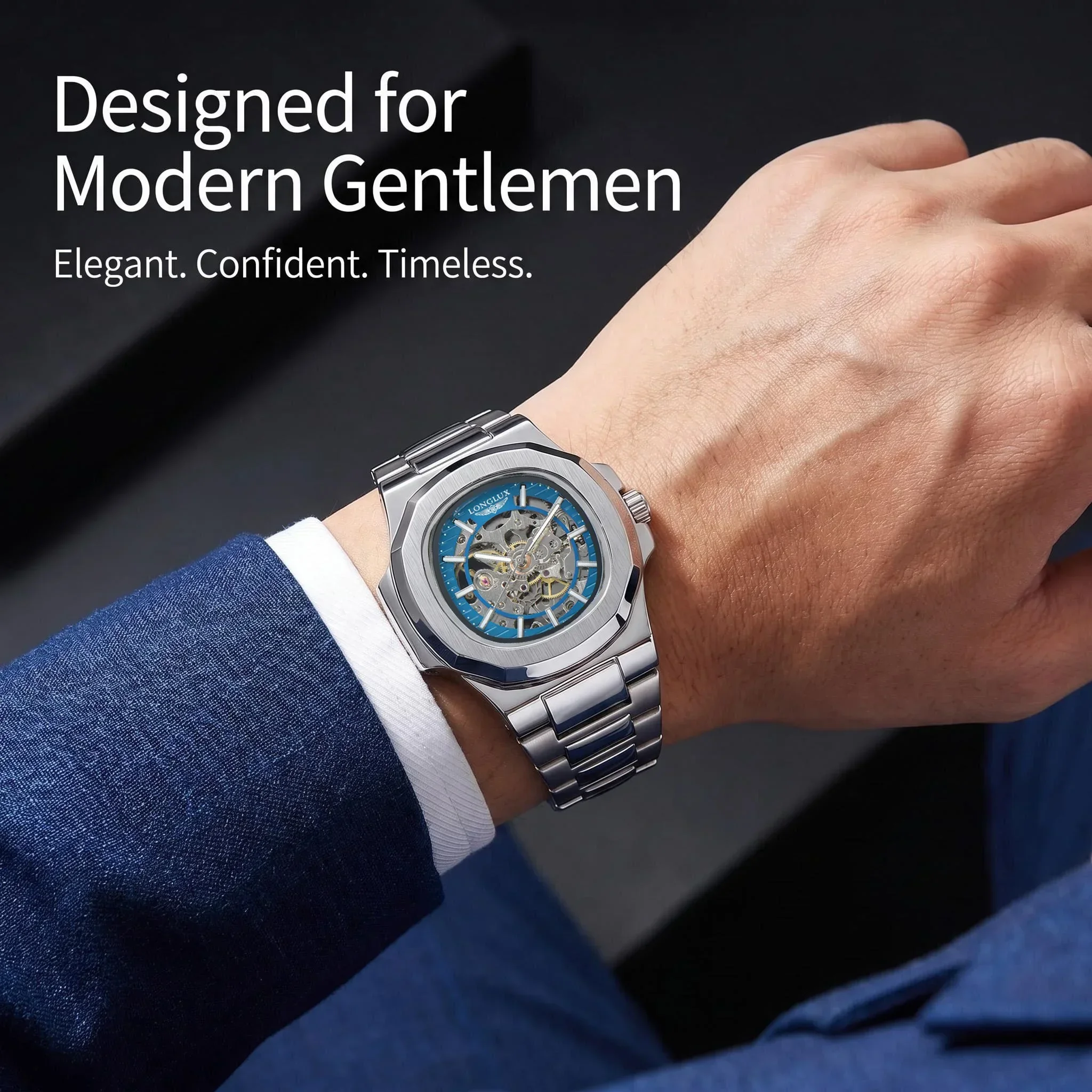 LONGLUX Men Automatic Mechanic - Seiko Watch 5 Sports ulasan dan harga