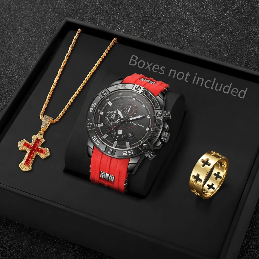 3PCS Fashion Male Sports Watch - Jewelry Type Watches ulasan dan harga