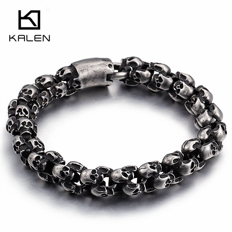Kalen Punk Long Matte Skull Ne - Gothic Skull Ring ulasan dan harga