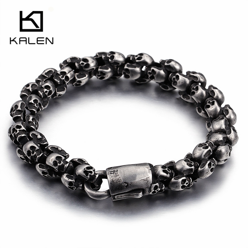 Kalen Punk Long Matte Skull Ne - Gothic Skull Ring ulasan dan harga