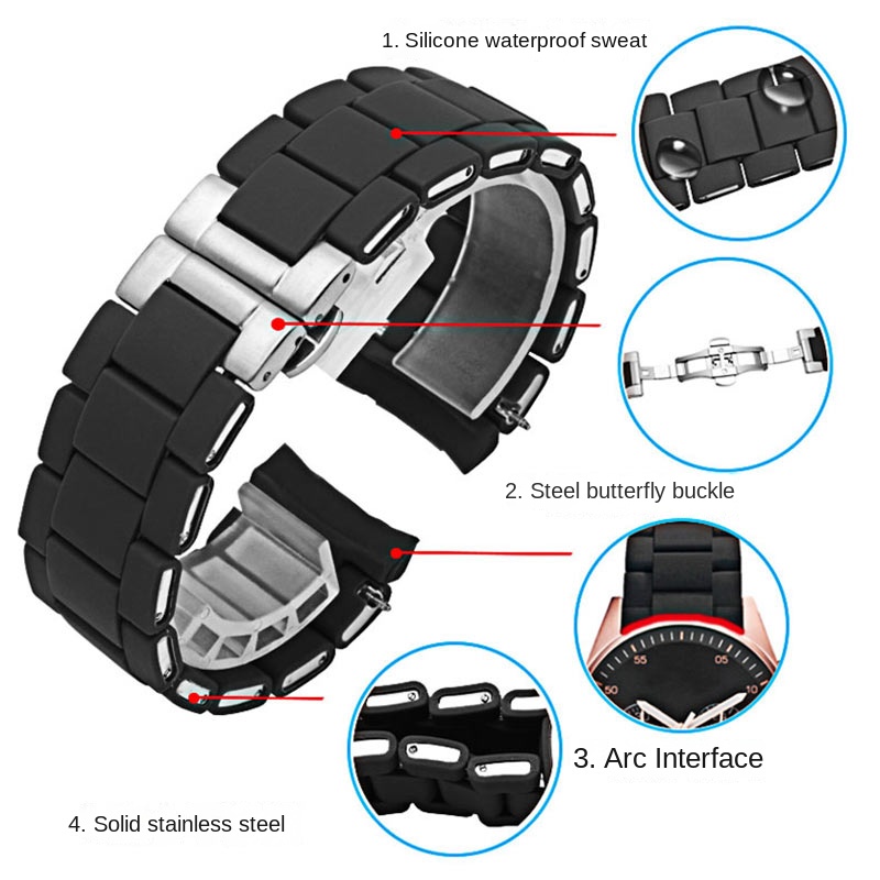 20mm 23mm rubberized steel str - Jewelry Type Watches ulasan dan harga